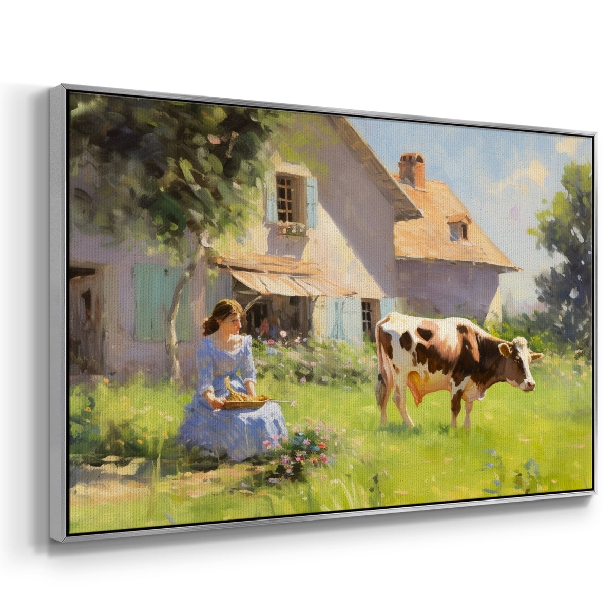 Vintage Landscape-CCLI By Wexford Home Framed in Silver Wood Gallery Wrapped Canvas 27 in. x 41 in.