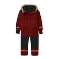 thumbnail image 6 of LpwkSSA Kids Girls Boys Snow Suits Waterproof Windproof Ski Jumpsuits Winter Warm Snowsuits Toddler Jackets Coats (Wine,4-5 Years), 6 of 7
