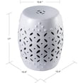 thumbnail image 3 of Sigtua 17 in. Garden Stool, Side Table Indoor Ceramic, Outdoor Stool, Patio Decor, White, 3 of 6