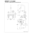 thumbnail image 2 of Kingston Brass KB3618AX 4 in. Centerset Bathroom Faucet, Brushed Nickel, 2 of 2