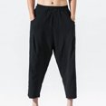 thumbnail image 4 of Mens Capri Pants Relaxed Fit Straight Capris Elastic Waist Pants with Pockets, 4 of 9