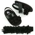 thumbnail image 2 of Bullpiano Summer Toddler Sandals Baby Girl PU Leather Shoes Flats+Headband, 0-18M, 2 of 3