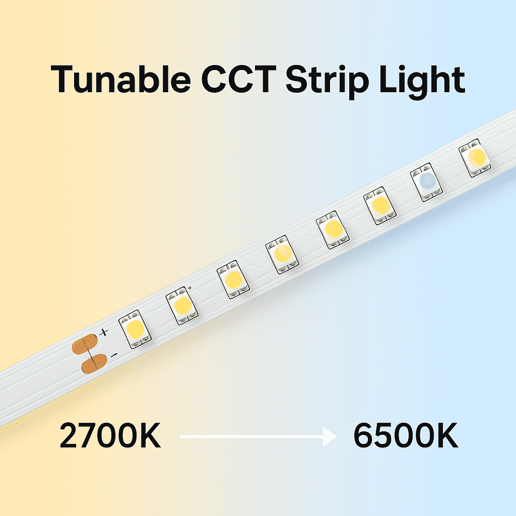 YI LIGHTING LED 16.4FT Tunable White LED Tape Light Kit with Remote 2700K-6500K