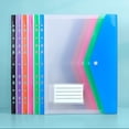 thumbnail image 3 of Fmxomd 6 Pack File Folders, 11 Ring Binder Folders with Pockets, Plastic Envelopes, Clear Folder for Documents with Label, 3 Ring Binder Pocket Organizer Letter Size A4 Size, 3 of 9