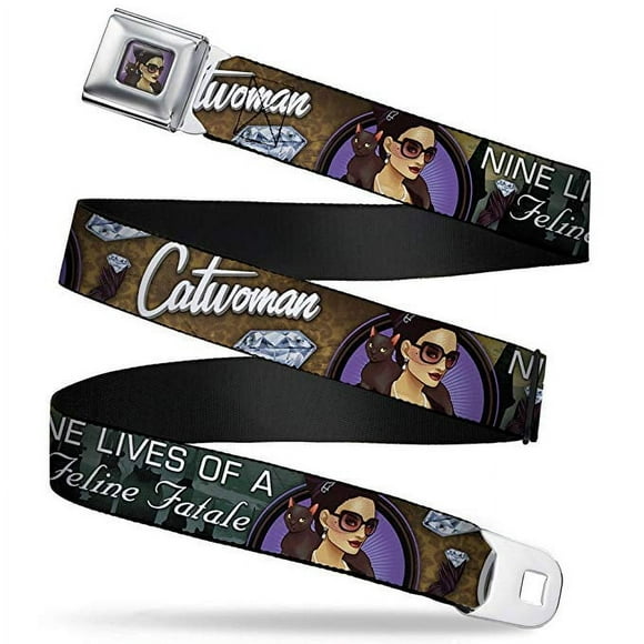 Seatbelt Belt - DC Comics - Cat Woman V.4 Adj 24-38' Mesh New cwf-wcw007