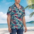 thumbnail image 3 of Fuzoiu Fish In The Wave Print Hawaiian Shirt for Men, Summer Beach Casual Short Sleeve Button Down Shirts, Men’s Beach Summer Shirts with Pocket,Medium, 3 of 7