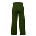 thumbnail image 7 of ManxiVoo Women's Casual Drawstring Waist Wide Leg Pants with Pockets Comfortable Soft Lounge Athletic Trousers L Size Blackish Green, 7 of 7