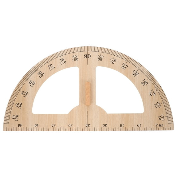 Raindrops Wood Measuring Ruler for Home Use Light Brown Teaching Aid with Handle 12.0 inches