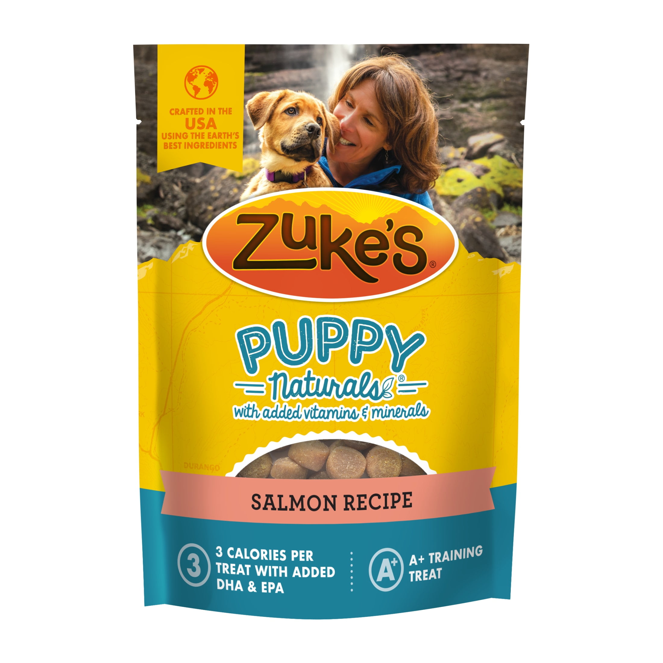 Zuke's Puppy Naturals Dog Training Treats, Salmon & Chickpea