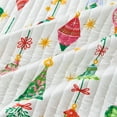 thumbnail image 3 of Christmas Quilt Set - Lightweight, Soft, Seasonal - 3-Piece Reversible Holiday Bedding Set (King / California King, Twinkling Ornaments), 3 of 6