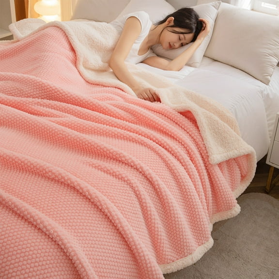 Momihoom Fleece Throw Blanket Reversible Plush Fluffy Large Big Blanket Lattice Flannel Blankets for Sofa Couch Bed