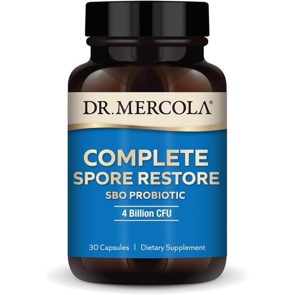 Dr. Mercola Complete Spore Restore SBO Probiotic | 4 Billion CFU | 340 Mg | 30 Servings | 30 Capsules