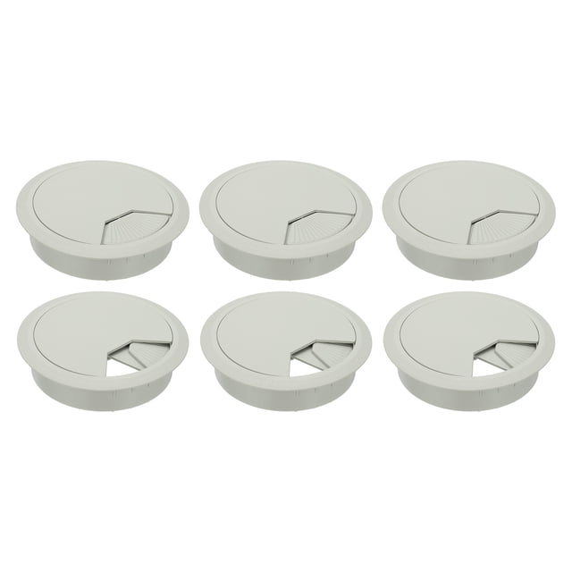 Grommet de Escritorio de 3 Pulgadas, 6Pcs Grommet de Cable para Gestión de Cables, Tapa de Agujero de Cable, Gris