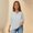 White, variant on BRGZLK Summer 3/4 Sleeve T-Shirts for Girl Trendy Solid Color Imitation Cotton and Linen V-Neck Button Holiday Relaxed Fit Tees Beige 13-14 Years