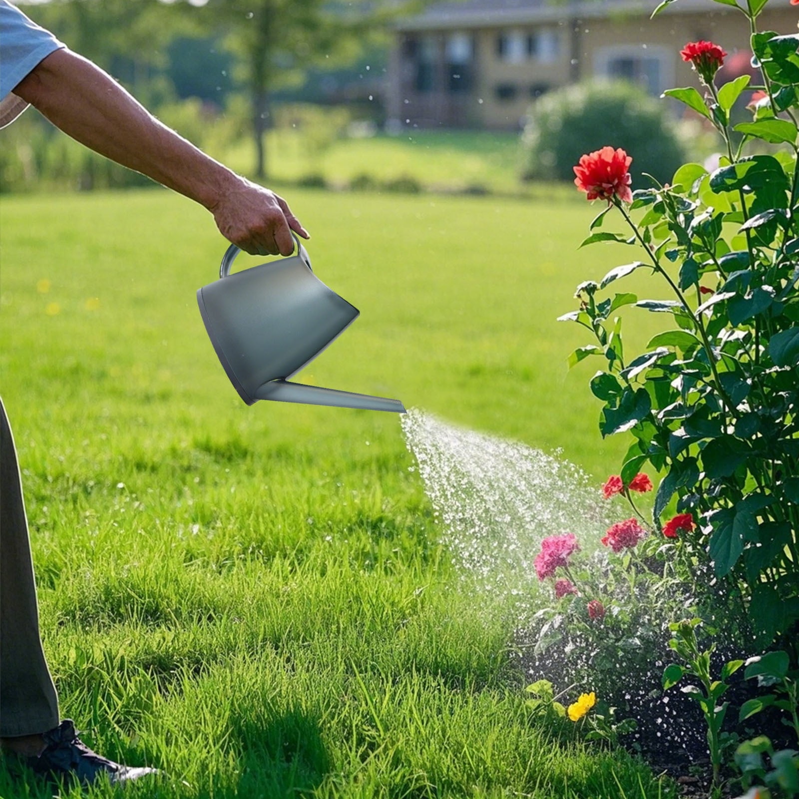 1.4L Capacity Watering Can with Long Spout, Outdoor & Indoor Watering Pot with Comfortable Handle and Detachable Sprinkler Head, for Garden, House & Succulents