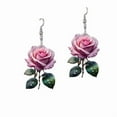 thumbnail image 5 of 2pcs Pink  Rose Earrings for Women Vintage Rose Dangle Flower Earrings Valentine's Day Earrings Enamel Rose Drop Earrings Rose Flower Earrings Jewelry, 5 of 5