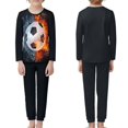 thumbnail image 2 of Renewold Comfy Pajamas for Boys 3-4T Water Fire Soccer Home Indoor Life Clothes 2 Pieces Casual Long Sleeve Lounge Wear Loose Fitting Athletic Outfits Set, 2 of 5