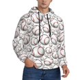thumbnail image 2 of Junzan Cute Baseball for Men's Hoodie - Fall Pullover Hooded Sweatshirt-Hooded Sweatshirt for Men - Men's Stylish Sweatshirt for Winter & Autumn-Medium, 2 of 7