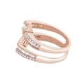 thumbnail image 2 of Baguette & Round Cut White Cubic Zirconia Enhancer Wrap Guard Ring For Women In 14K Rose Gold Plated 925 Sterling Silver (Color: White, Clarity: VVS1-VVS2) -7, 2 of 6