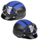 thumbnail image 3 of Universal motocicleta scooter cuero sintético cara abierta medio casco y visera gafas UV azul, 3 of 5