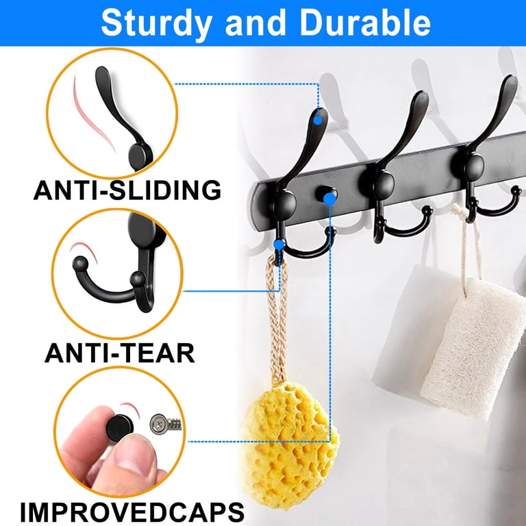 Camkey 2-Pack Wall-Mounted Coat Rack with 5 Tri Hooks photo 3