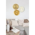 thumbnail image 7 of 12" Wall Décor Pack of 3 Metal Gold & White Washed Starbursts Radial Plate Wall Art Modern Accent Hanging Wall Decorations For Home Office Bedroom Or Living Room Wall Sculptures, 7 of 7
