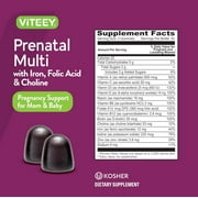 VITEEY Prenatal Vitamins Gummies, Womens Multivitamin Pregnancy Support, Berry Flavor, 60 Ct