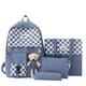 thumbnail image 1 of Juego De 4 Piezas De Mochila Con Diseño De Tablero De Ajedrez, Mochila De Viaje Kawaii Preppy Con Bolso De Mano, Bandolera, Estuche Para Lápices, 1 of 4