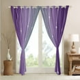 thumbnail image 3 of Gray and Purple Curtains for Women Watercolor Gradient Curtains & Drapes, Geometric Abstract 30%-50% Blackout Curtains Wave Stripe Window Treatments, Modern Aesthetic Bedroom Curtains, 3 of 5