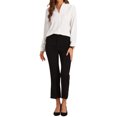 thumbnail image 2 of INSPIRE CHIC Casual Top for Women's Work Business Office Long Sleeve V Neck Blouse XS White, 2 of 6