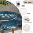 thumbnail image 3 of Nautical Sea Turtle Round Tablecloth for 36-44 Inch Tables, Fitted Table Cover with Elastic Edge, Coastal Vintage Ocean Shells Waterproof Outdoor Table Cloth Protector for Patio Garden Dinner Picnic, 3 of 9