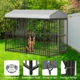 thumbnail image 3 of Historyli Go5H Large Outdoor Dog Kennel,Dog Cage with Roof, Dog Kennel Galvanized Iron Dog House with Safety Locks,UV & Water Resistant Proof Cover, for Garden,4X4X6FT, 3 of 9