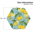 thumbnail image 2 of Lsque Lemon Pattern 4" Drink Coasters Set of 4, PVC Leather Absorbent Coasters, Table Coaster Set Decorative Coffee Cup Coasters Housewarming Gift -Hexagon, 2 of 6