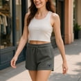 thumbnail image 4 of Dalix Butterfly Embroidered Shorts Washed Soft Fleece Relaxed Drawstring Pocket Fit Lounge Womens in Shadow 2XL XX-Large, 4 of 5