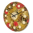 thumbnail image 3 of Designart 'Tropical Luxury Gold Pattern I' Mid-Century Modern Wood Wall Clock, 3 of 5