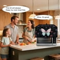 thumbnail image 5 of ZIATUBLES Butterfly Rose Print Toaster Oven Cover Stain Resistant Dust Protector with Side Pockets Cat Scratch Proof Kitchen Countertop Organization, Fits 18.5" x 14.5" x 9", 5 of 8