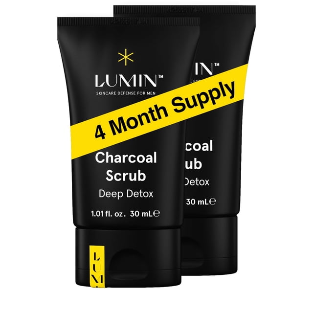 Limpiador facial Lumin Charcoal Scrub Detox, 30 ml, paquete de 2
