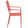 thumbnail image 3 of Bowery Hill Steel Metal Integrated Arms Patio Chair in Coral Pink, 3 of 9