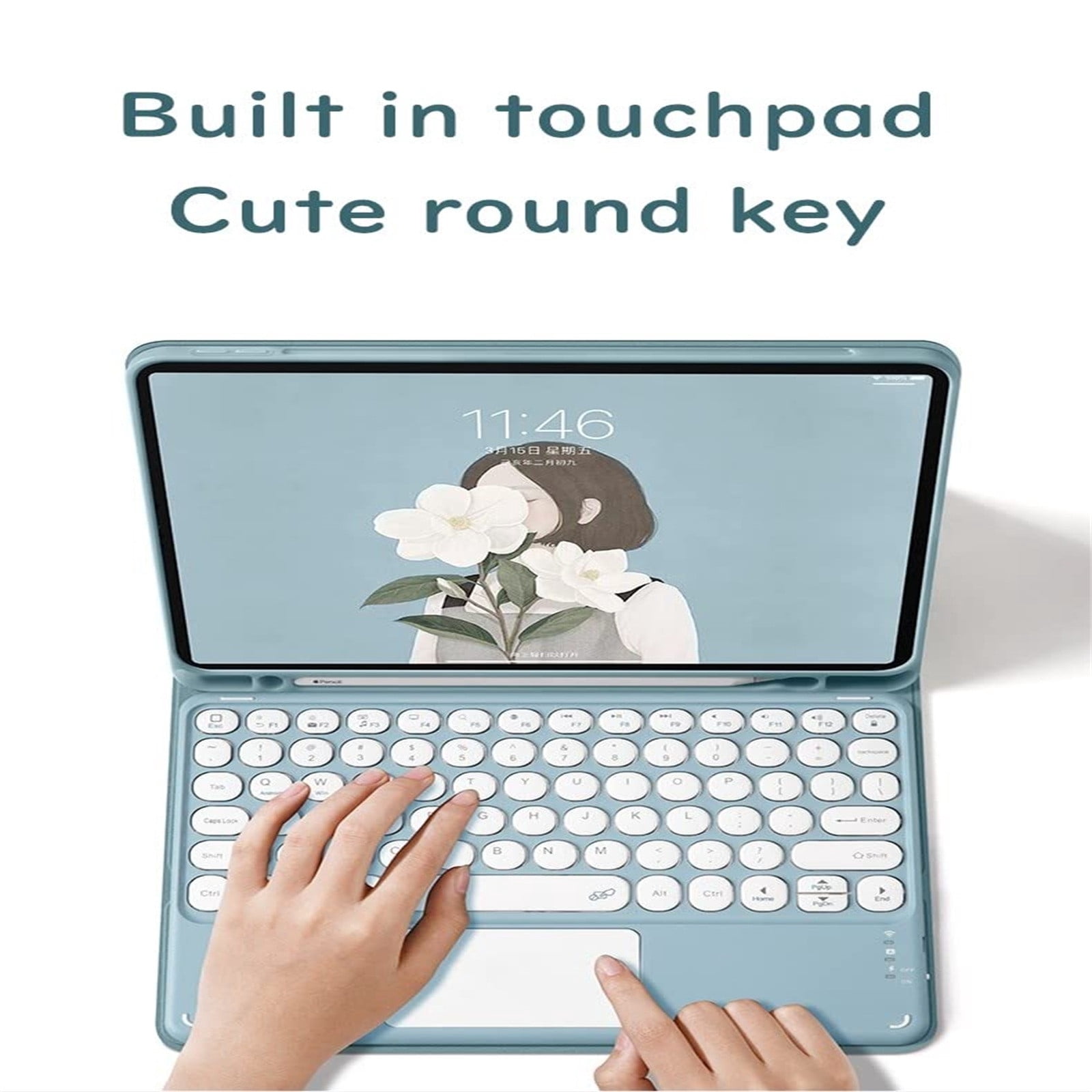 For Tab S8 + S7 + / S7fe T970 / T730 Bluetooth Keyboard Mechanical Keyboard, Compact Form Factor, Tactile Switch With Ergonomic Vertical feel For Notebook PC