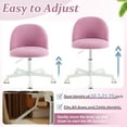 thumbnail image 3 of Ktaxon Armless Home Office Desk Chair Cute Mid Back Vanity Stool Teddy Velvet Swivel Task Chairs with Wheels Purple, 3 of 8