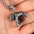 thumbnail image 6 of PAMTIER Men's Stainless Steel Vintage Domineering Cool Animal Gorilla Orangutan Apes Meme Pendant Necklace Silver with Chain, 6 of 7