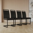 thumbnail image 2 of Set of 4 Dining Chairs, Modern Chair with PU Faux Leather Upholstered, High Backrest, C-shaped Metal Leg Supports, Office Chair for Dining Room, Club, Patio, Black, 2 of 9