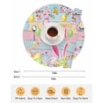 thumbnail image 6 of 15 Inch Round Placemats Set of 6, Colorful Easter Non Slip Heat Insulation PP Table Mats, Spring Watercolor Bunny Egg Flower Wood Grain Washable Place Mats for Kitchen Dining Party Table Decor, 6 of 7