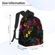 thumbnail image 4 of Mochila con flores de neón que brillan en la oscuridad, ideal para portátiles, viajes, senderismo, negocios, para mujeres y hombres., 4 of 5