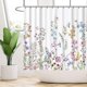 thumbnail image 2 of Funnytree Floral Plant Watercolor Flower Shower Curtain Set with Hooks Home Bathroom Bathtubs Decor Easy Care Machine Washable Durable Polyester, 2 of 4
