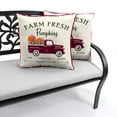 thumbnail image 3 of Jordan Manufacturing 16" x 16" Farm Fresh Pumpkins Cream Truck Square Outdoor Throw Pillow with Welt, 3 of 9