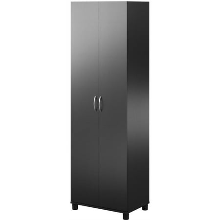 

Pemberly Row Engineered Wood Transitional 24 Utility Storage Cabinet in Black