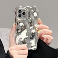 thumbnail image 6 of Case for iPhone 14 Pro Max 6.7 inch, Cute Solid Color Curly Wave Shape Shockproof Soft Bumper Phone Case, Candy Water Ripple 3D Silicon Slim Pretty Case Non-Yellowing Cover, Gold, 6 of 13