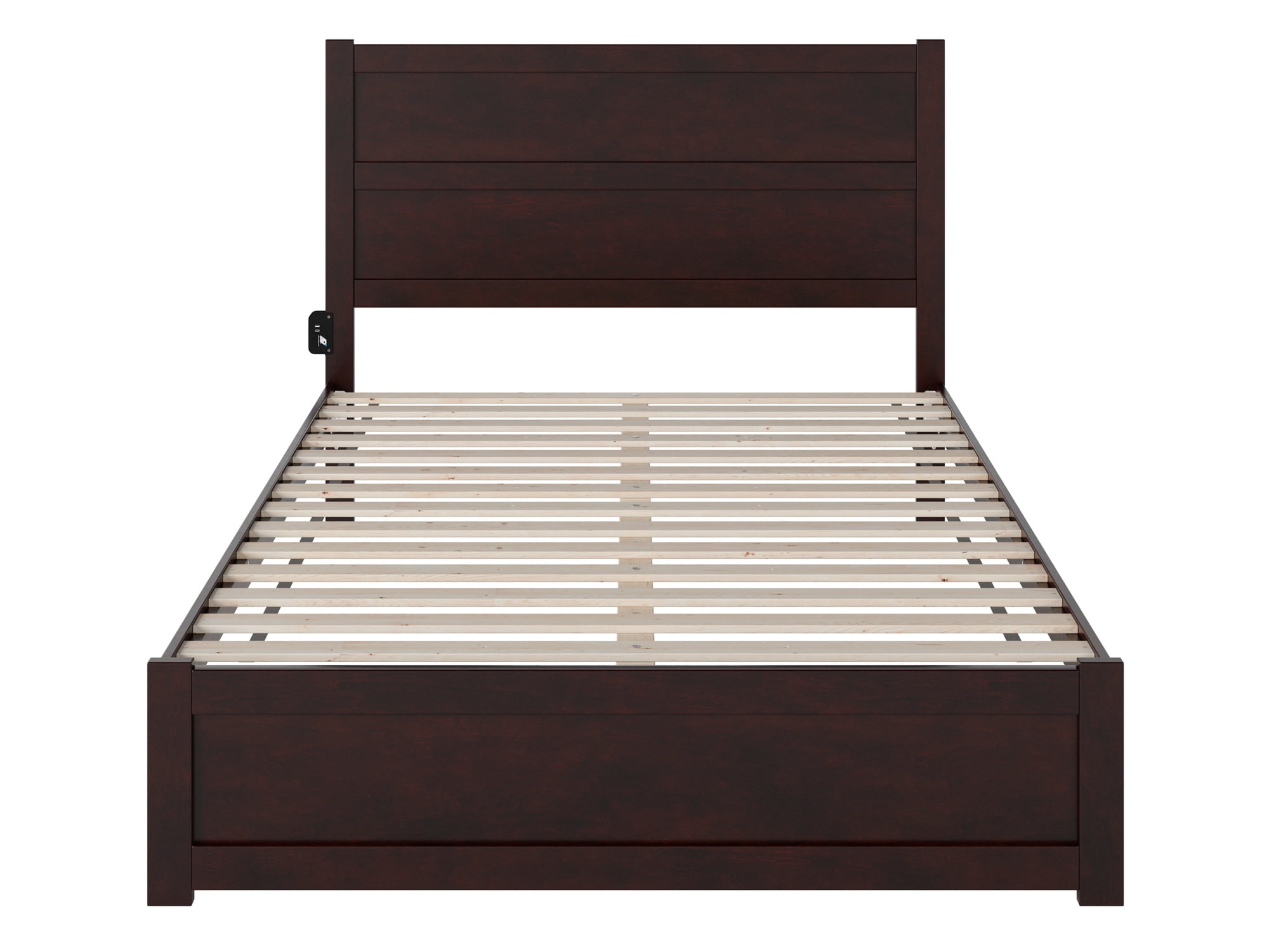 AFI NoHo 14" Queen Wood Platform Bed with Modern Panel Headboard and Footboard, Espresso