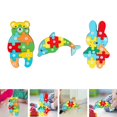 thumbnail image 1 of 3D Animal Shapes Jigsaw Puzzles Kid Wooden Toy for Child Ages 2-6 Attractive+3D Macarena Rompecabezas, 1 of 7